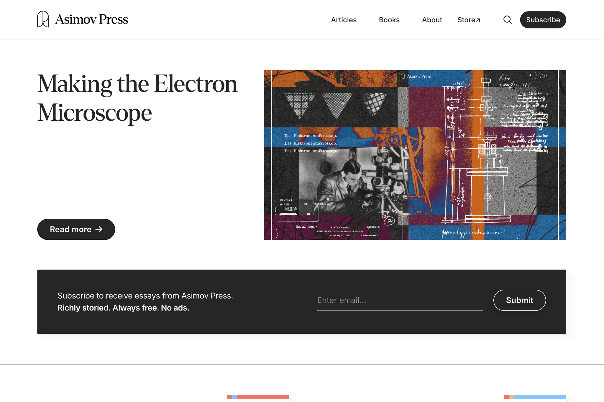 Asimov Press website by Aaron Rolston