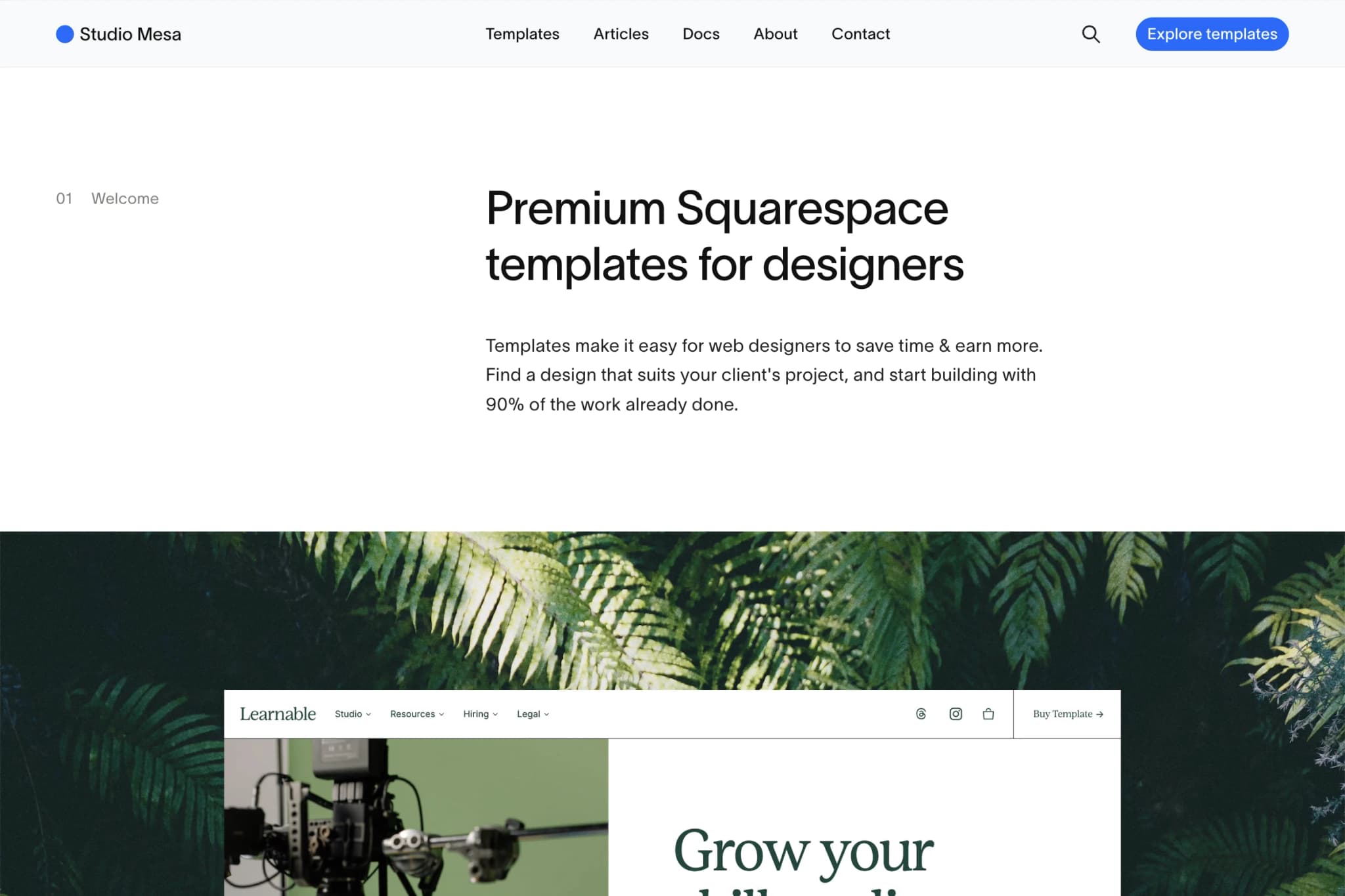Studio Mesa website by Aaron Rolston