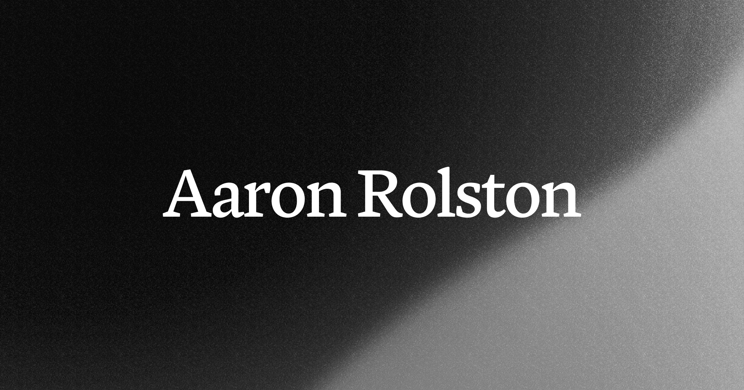 Aaron Rolston website homepage built with Framer